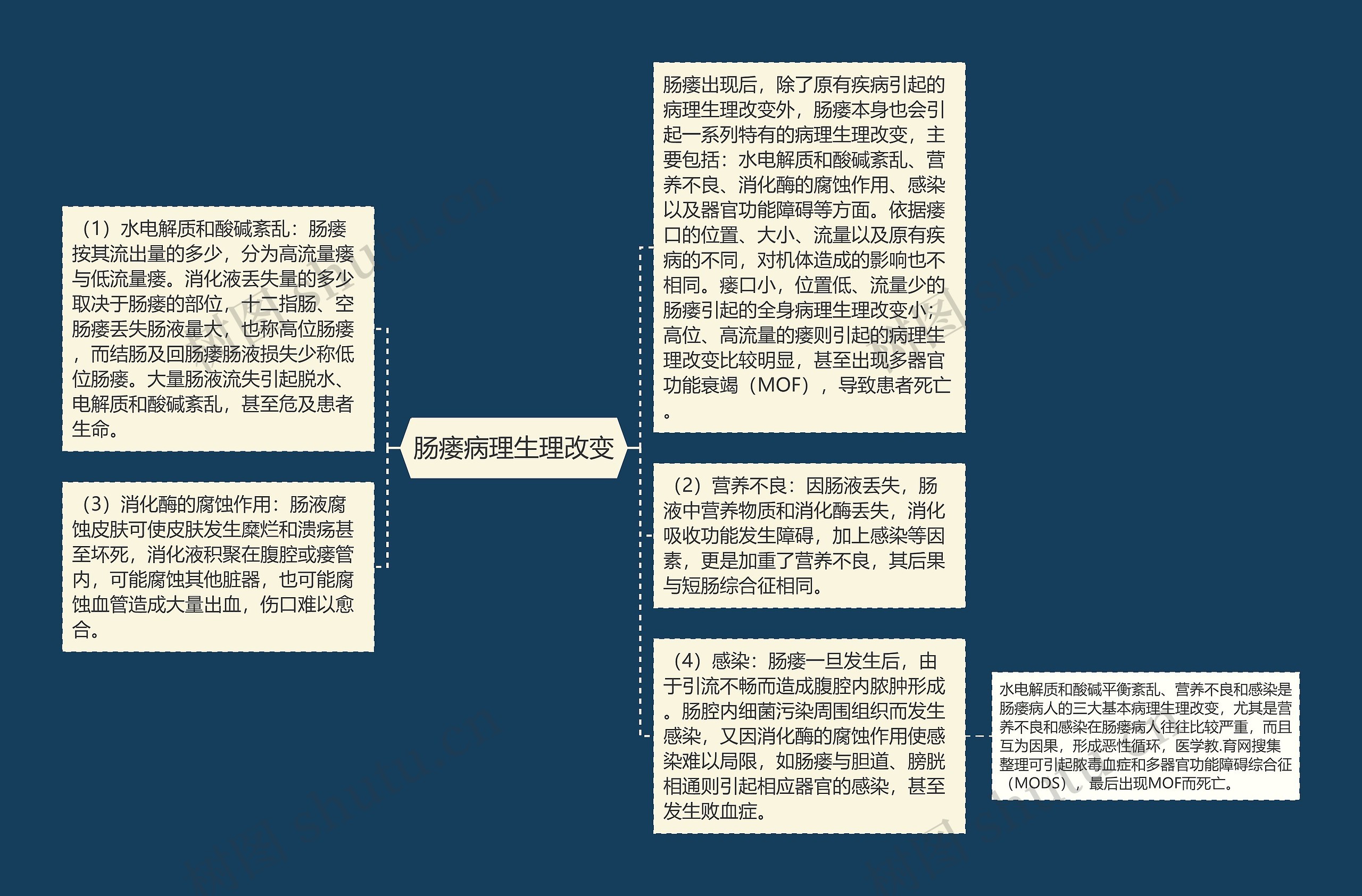 肠瘘病理生理改变思维导图