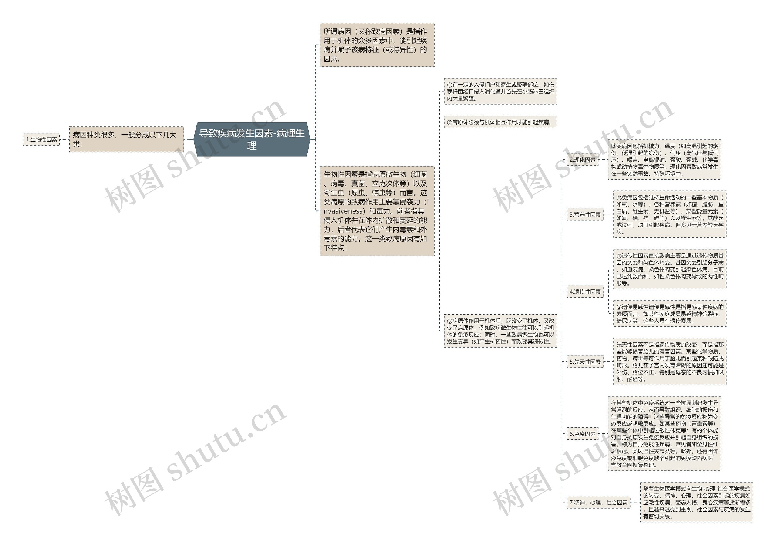 导致疾病发生因素-病理生理思维导图