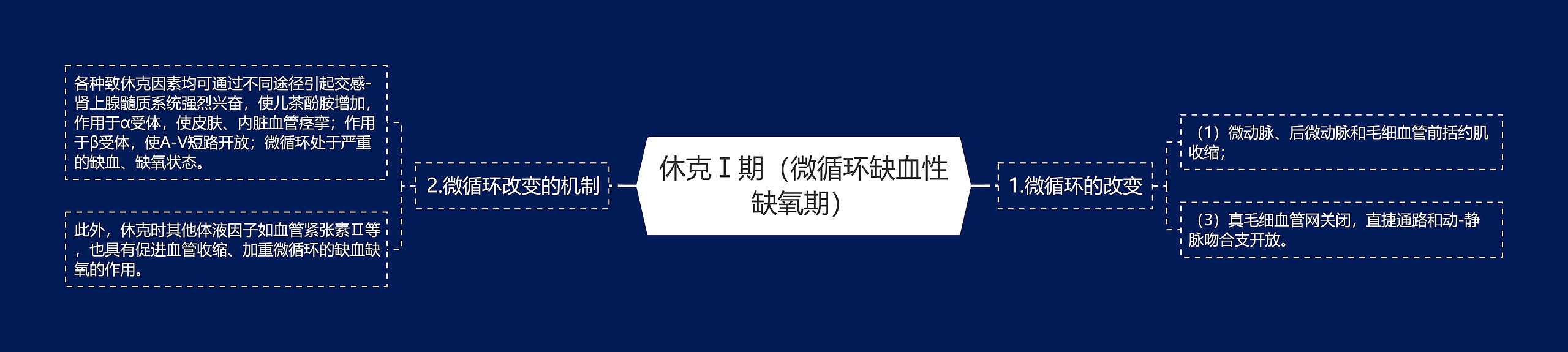 休克Ⅰ期（微循环缺血性缺氧期）思维导图