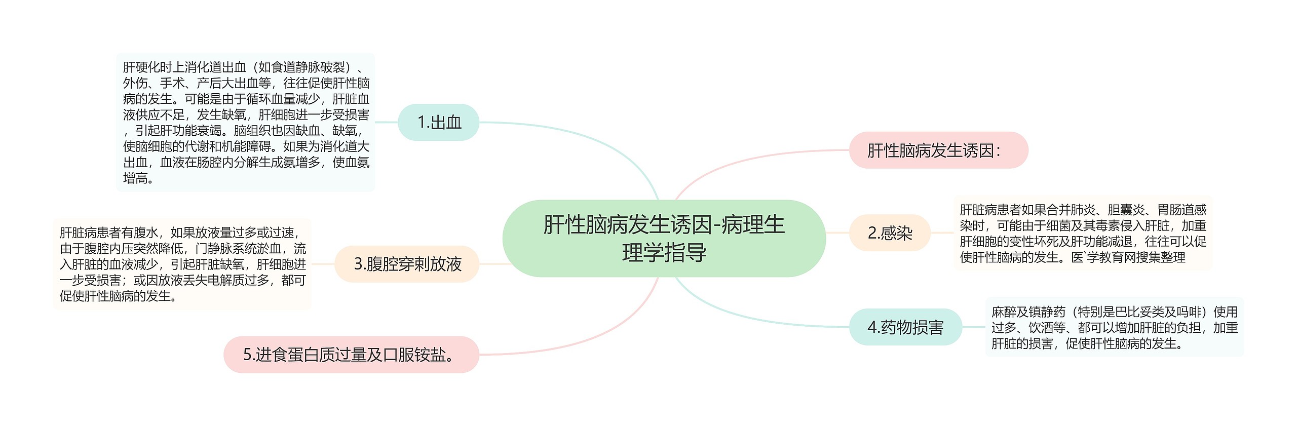 肝性脑病发生诱因-病理生理学指导思维导图