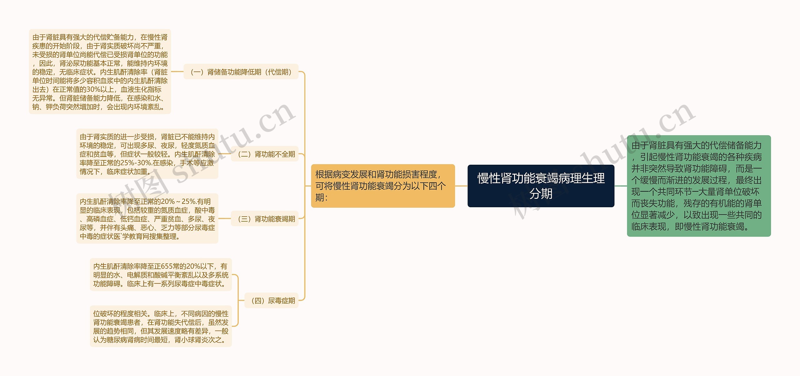 慢性肾功能衰竭病理生理分期思维导图