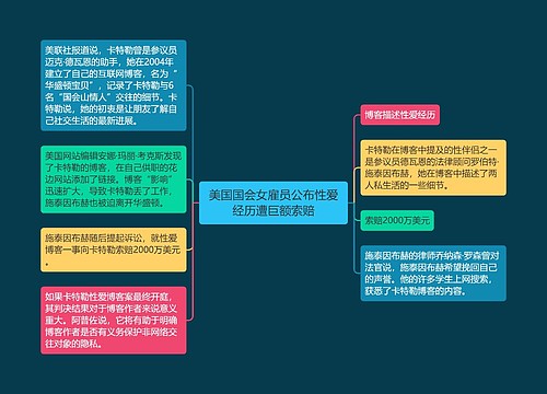 美国国会女雇员公布性爱经历遭巨额索赔