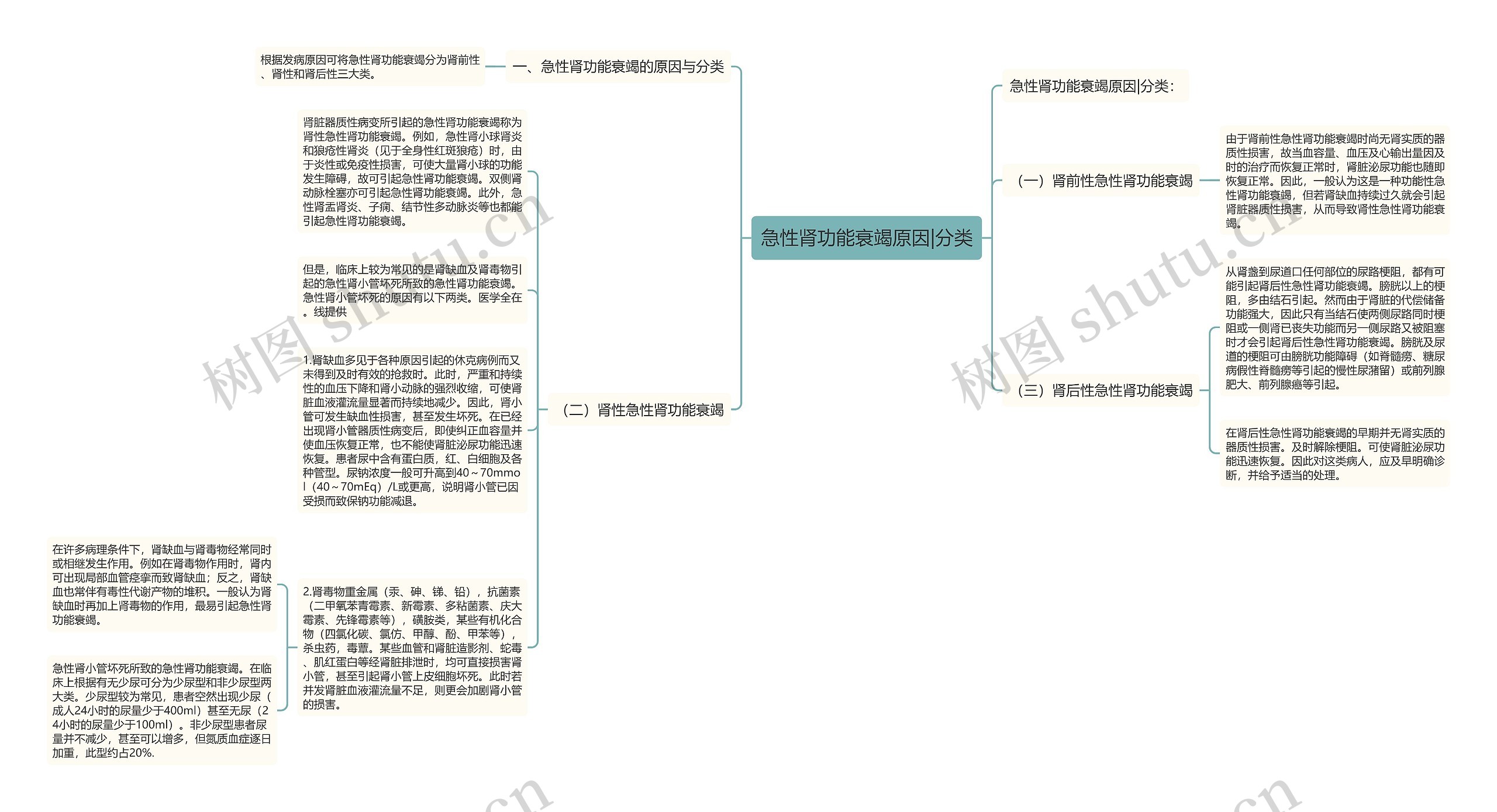 急性肾功能衰竭原因|分类思维导图