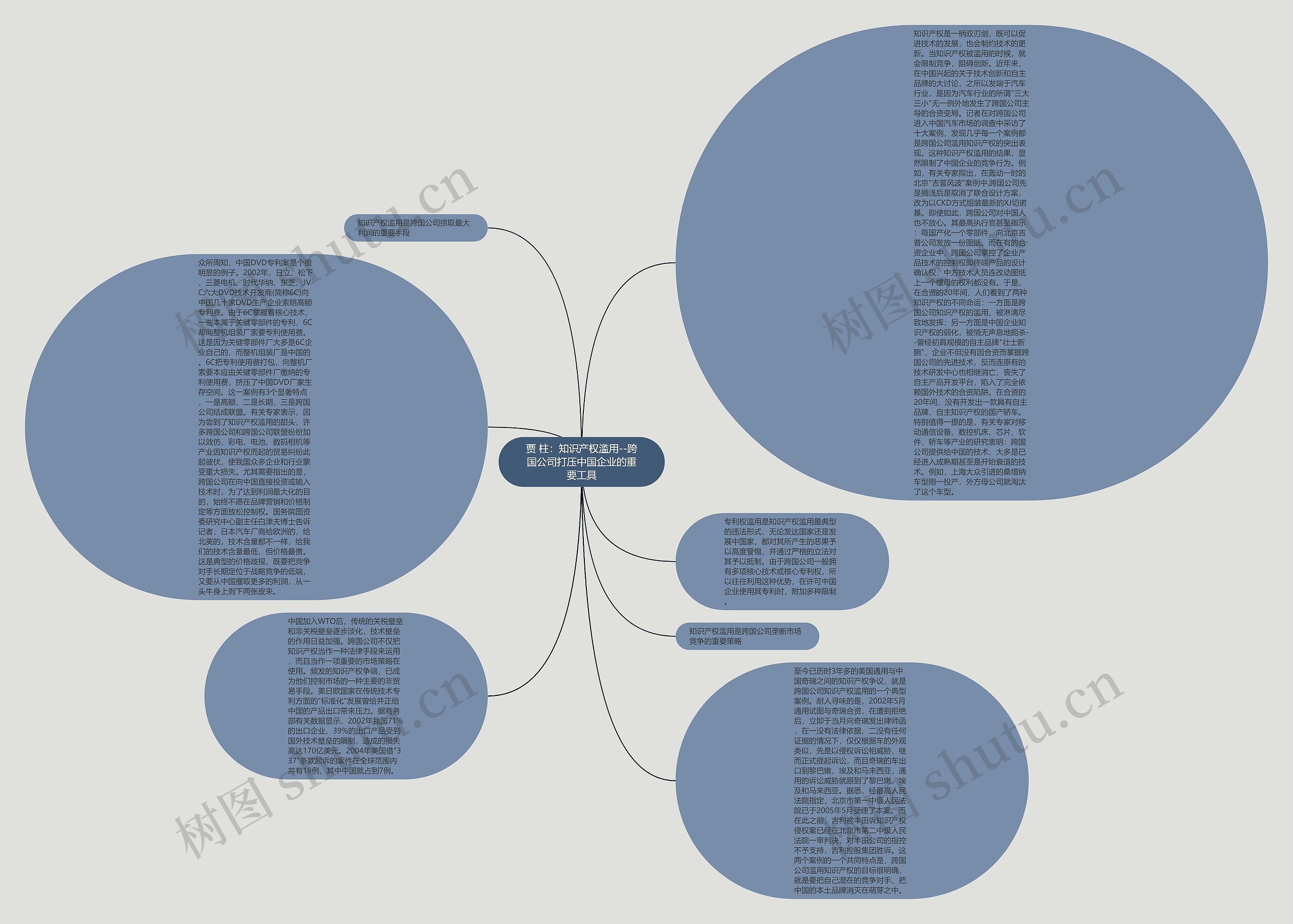 贾 柱：知识产权滥用--跨国公司打压中国企业的重要工具思维导图