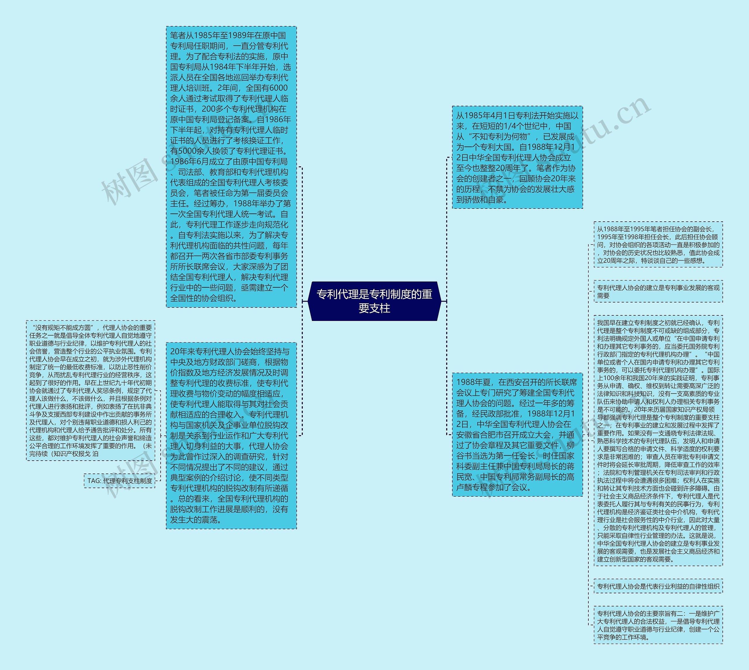 专利代理是专利制度的重要支柱思维导图
