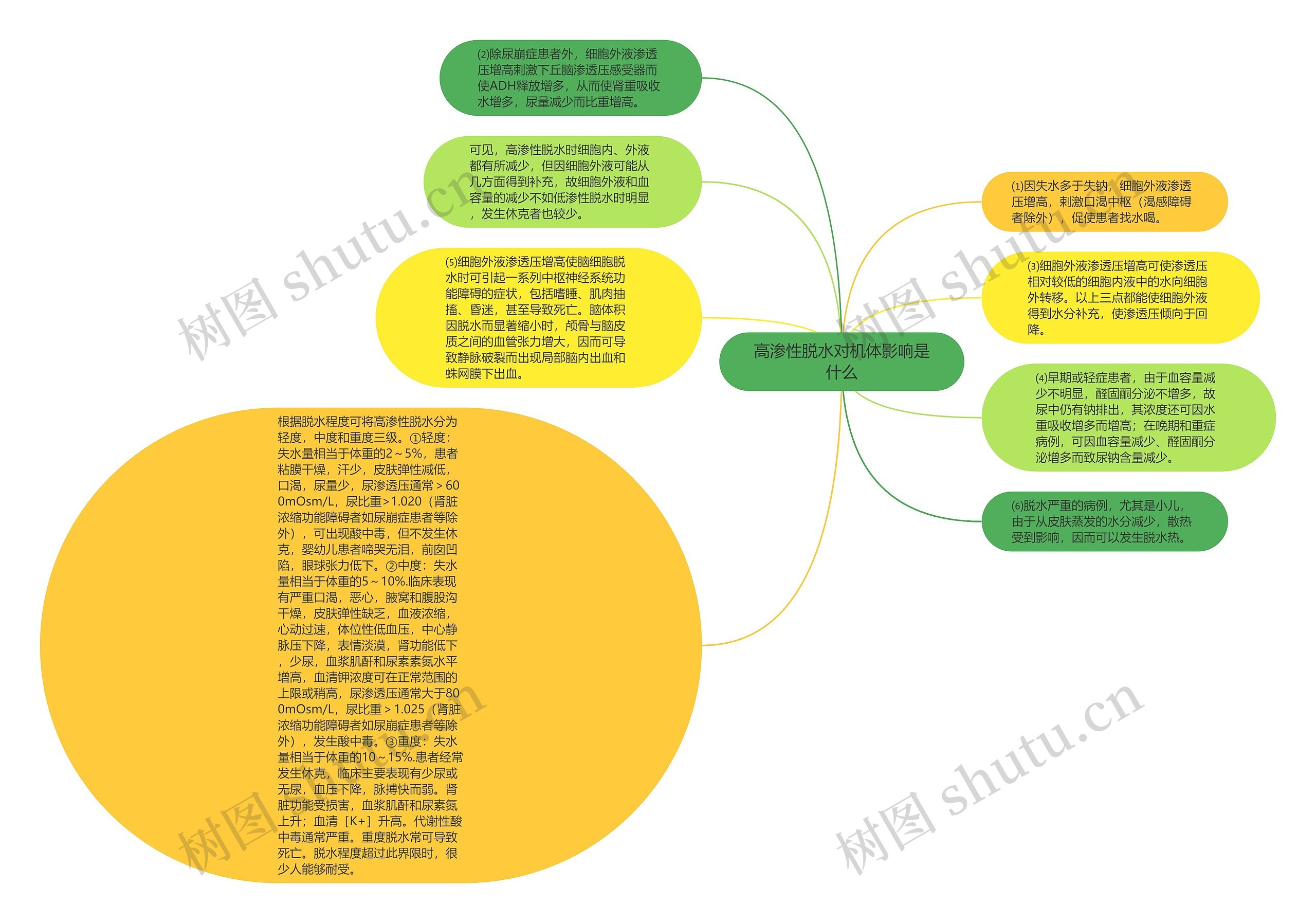 高渗性脱水对机体影响是什么思维导图