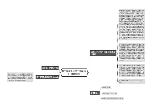 第五届中国知识产权峰会2013首站深圳