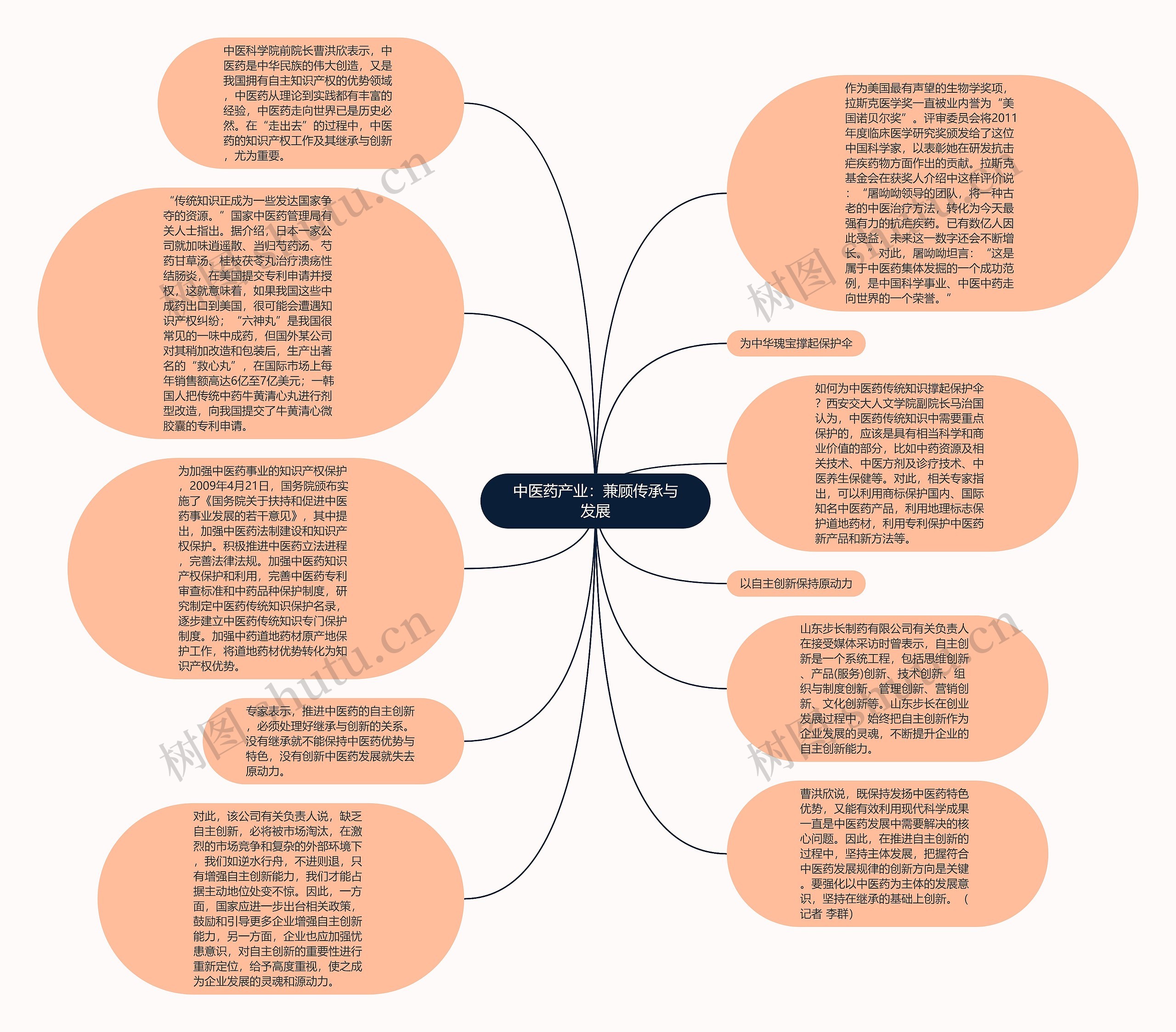 中医药产业：兼顾传承与发展思维导图