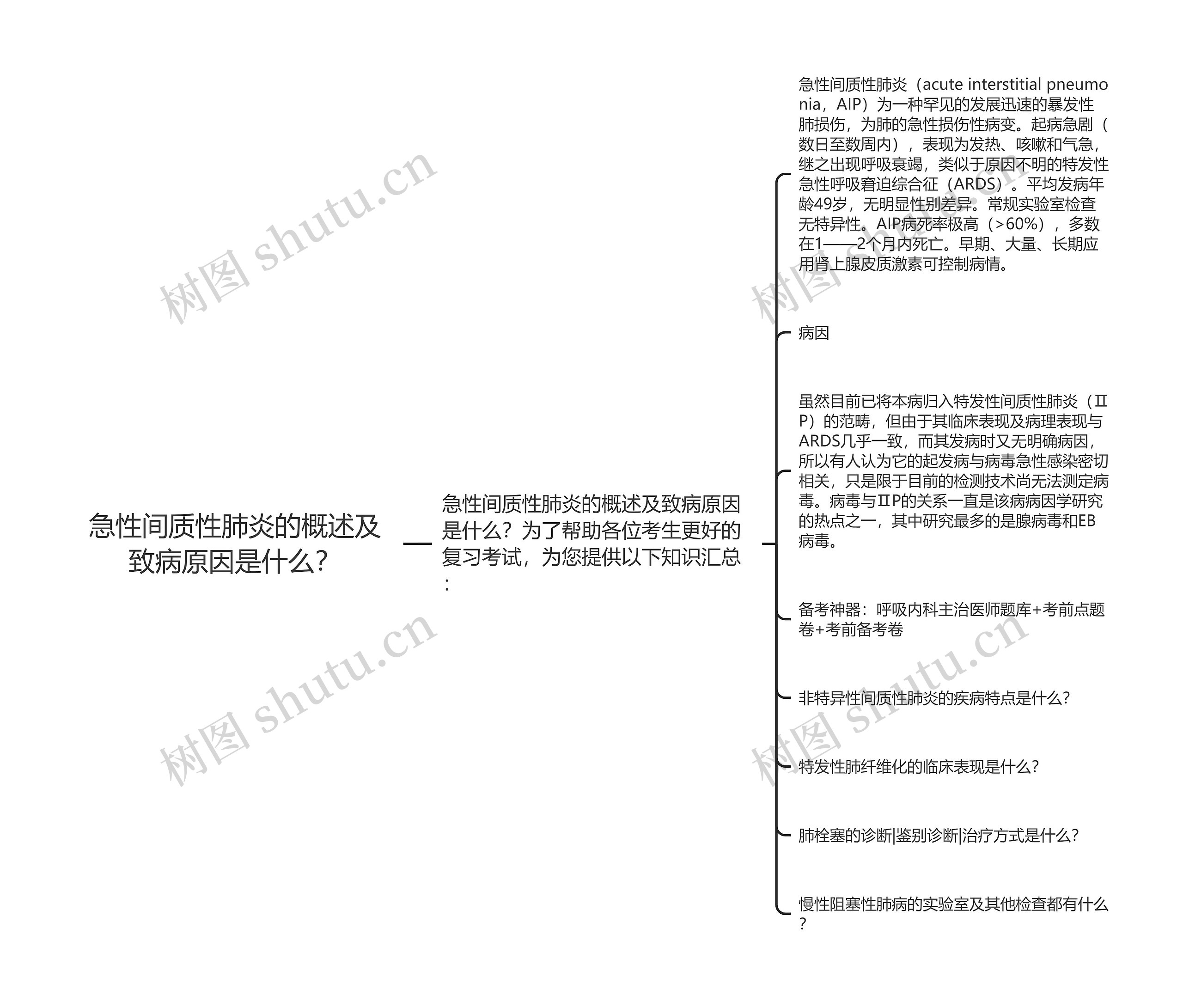 急性间质性肺炎的概述及致病原因是什么？思维导图