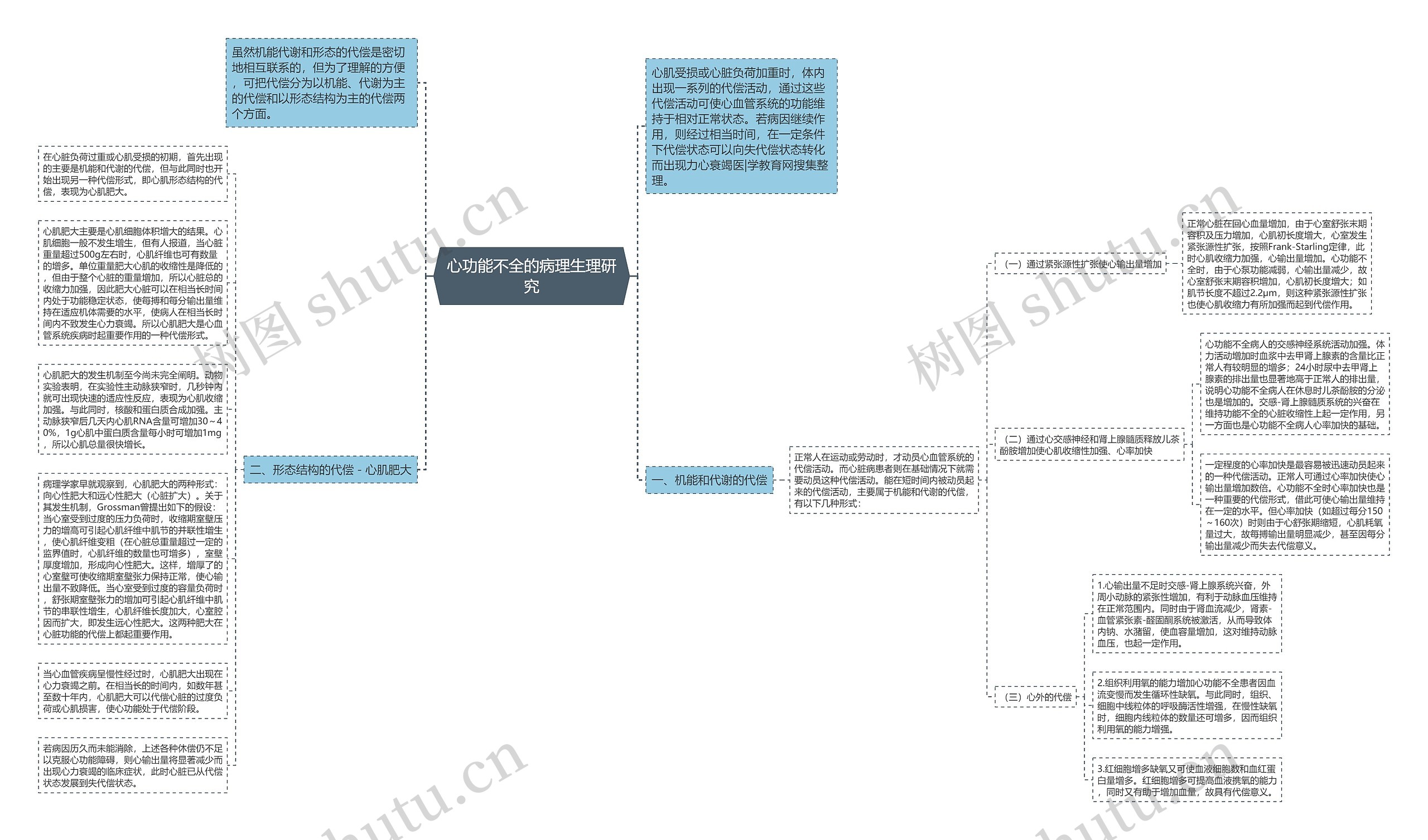 心功能不全的病理生理研究思维导图