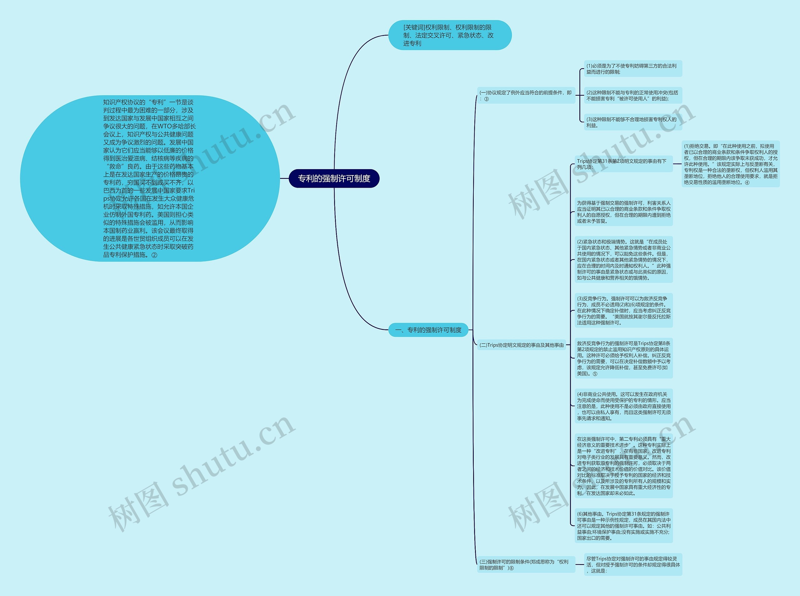 专利的强制许可制度思维导图