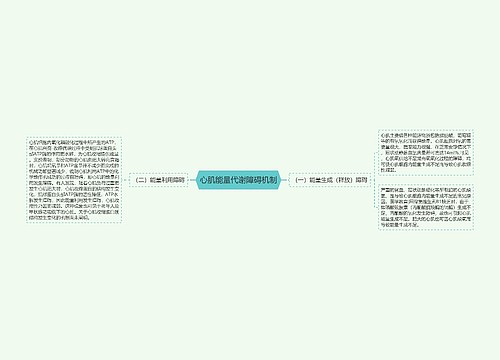 心肌能量代谢障碍机制