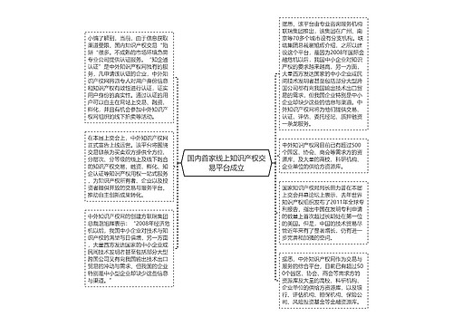 国内首家线上知识产权交易平台成立