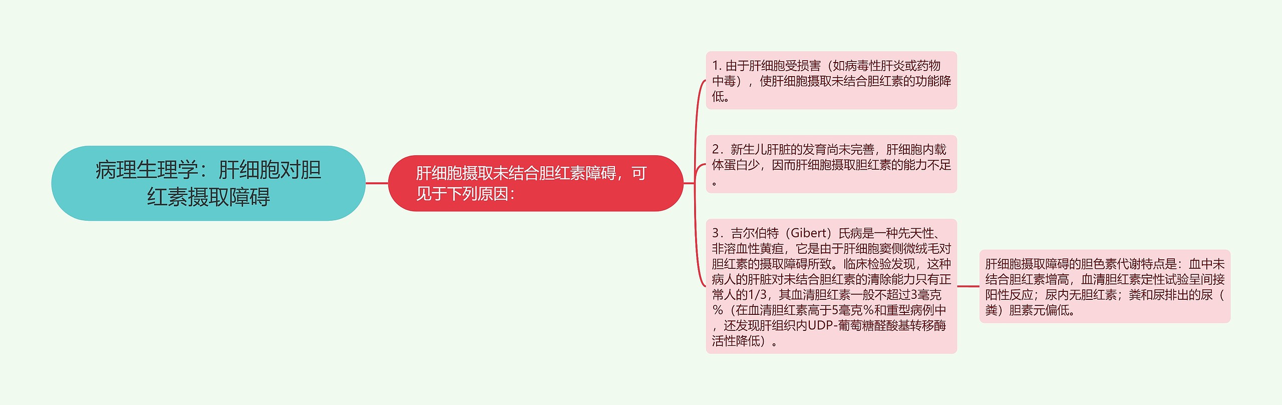 病理生理学：肝细胞对胆红素摄取障碍