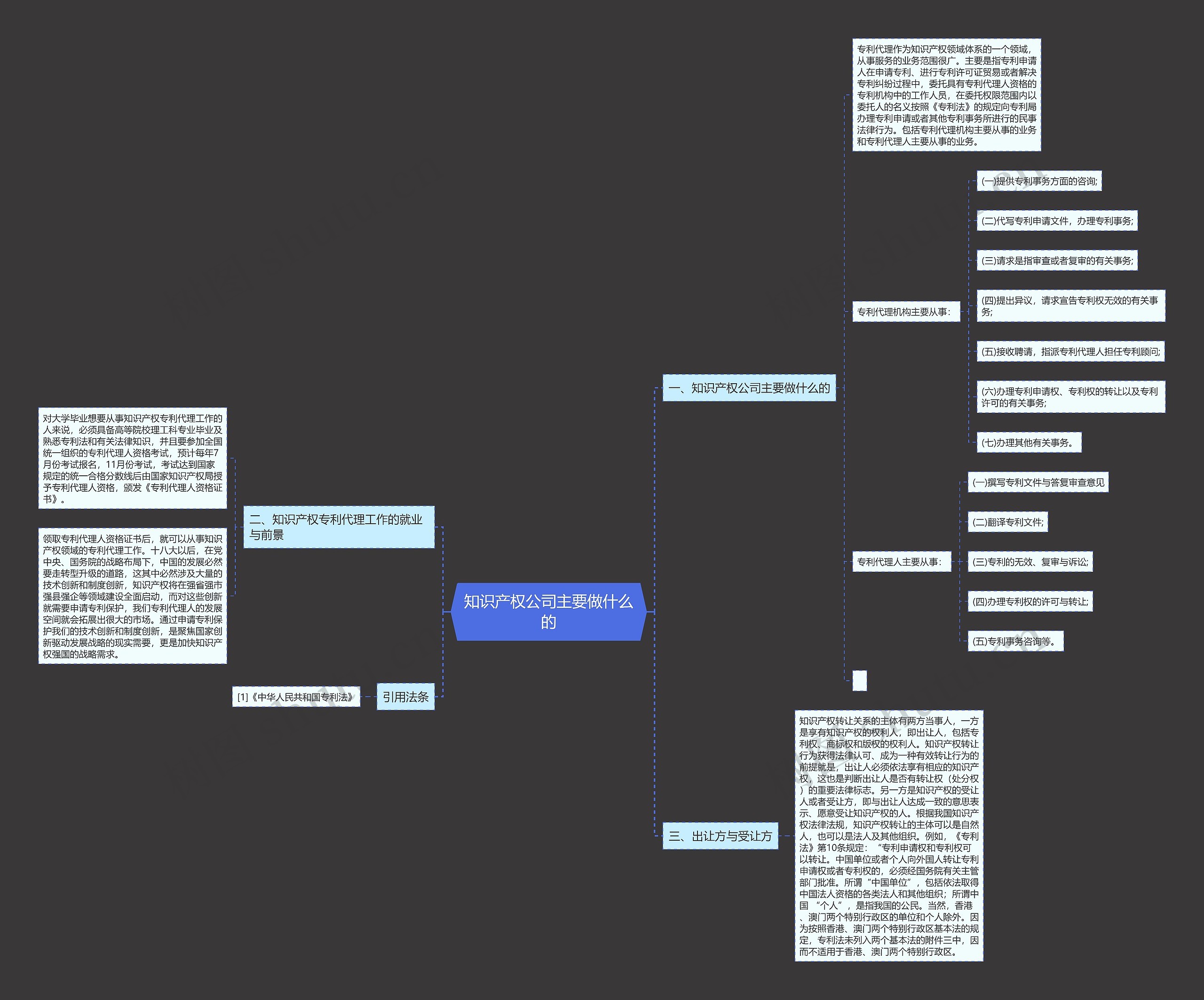 知识产权公司主要做什么的思维导图