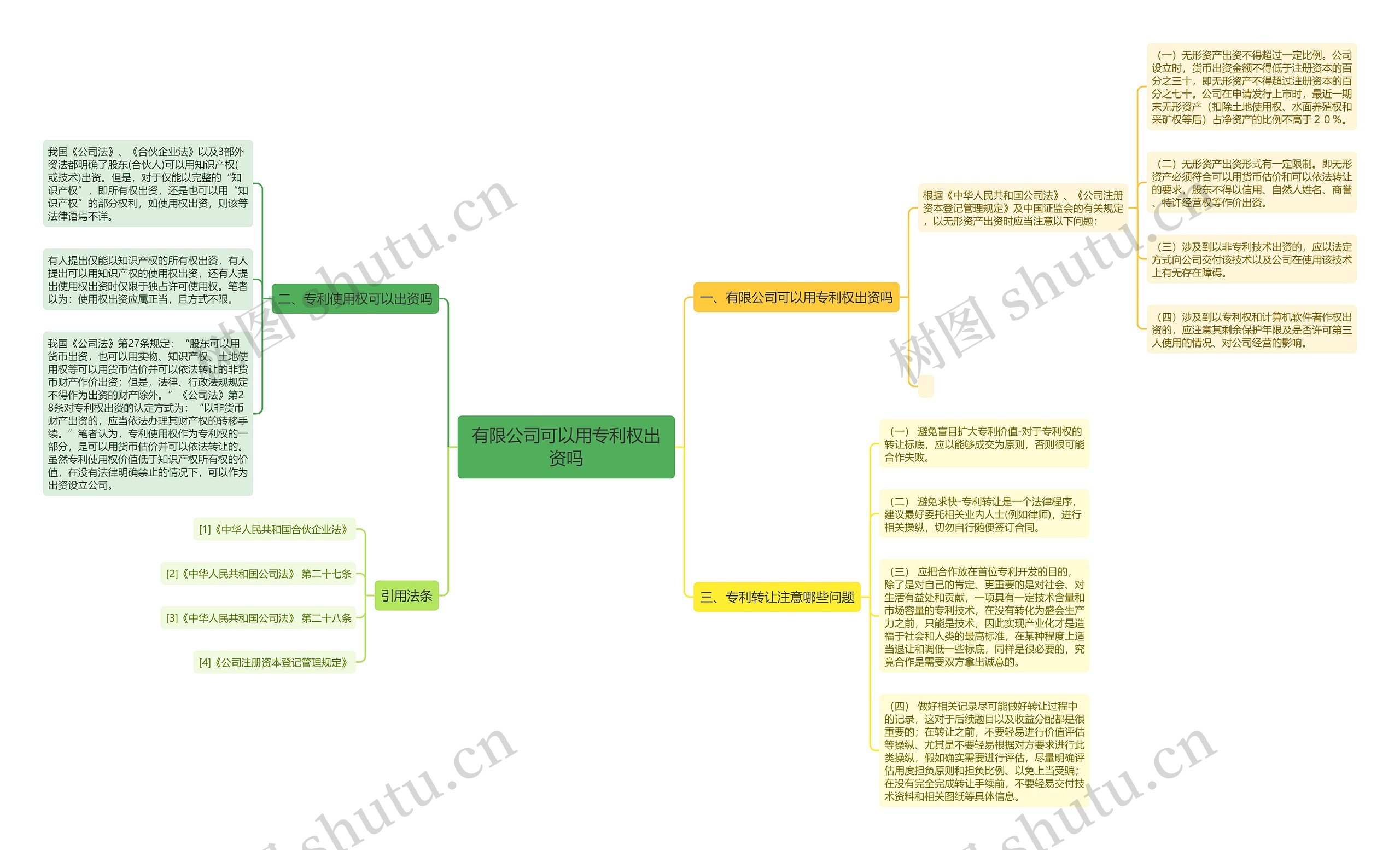 有限公司可以用专利权出资吗思维导图