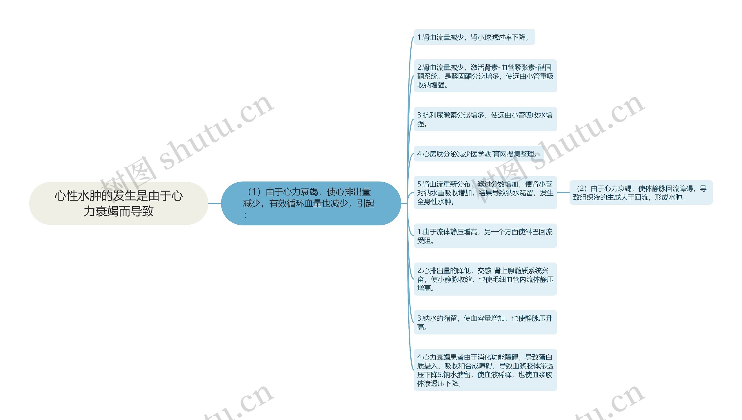 心性水肿的发生是由于心力衰竭而导致 心性水肿的发生是由于心力衰竭而导致