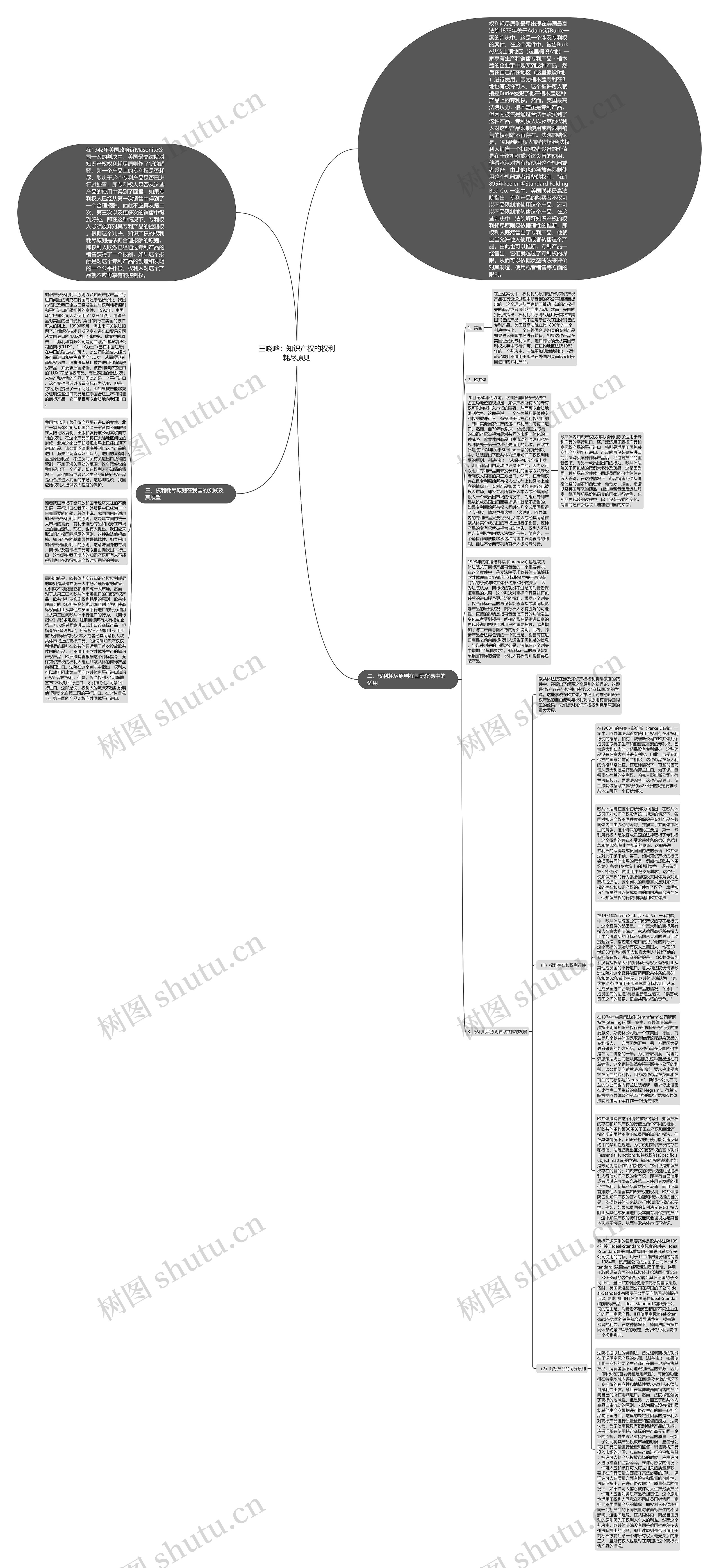 王晓晔：知识产权的权利耗尽原则思维导图