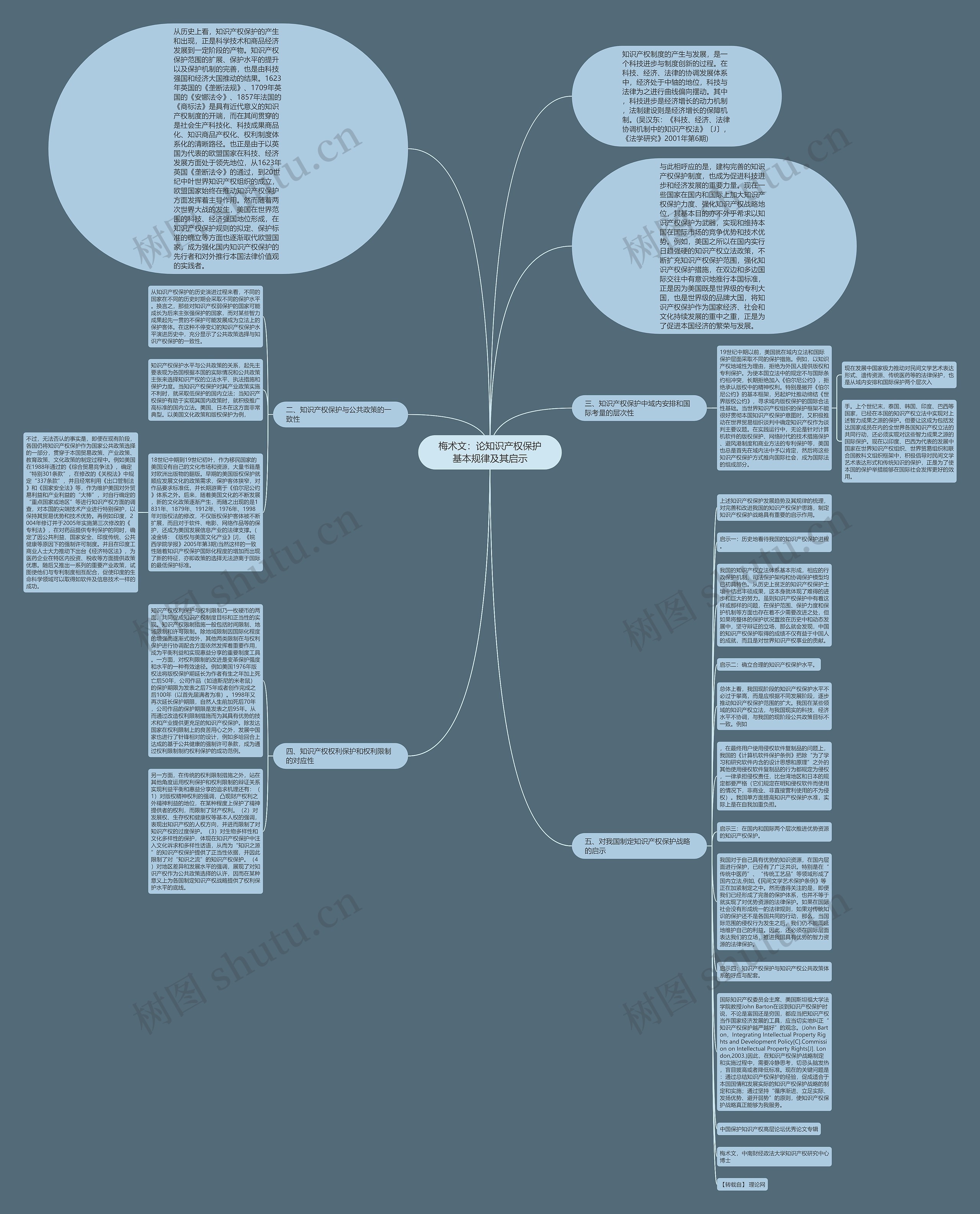 梅术文：论知识产权保护基本规律及其启示思维导图