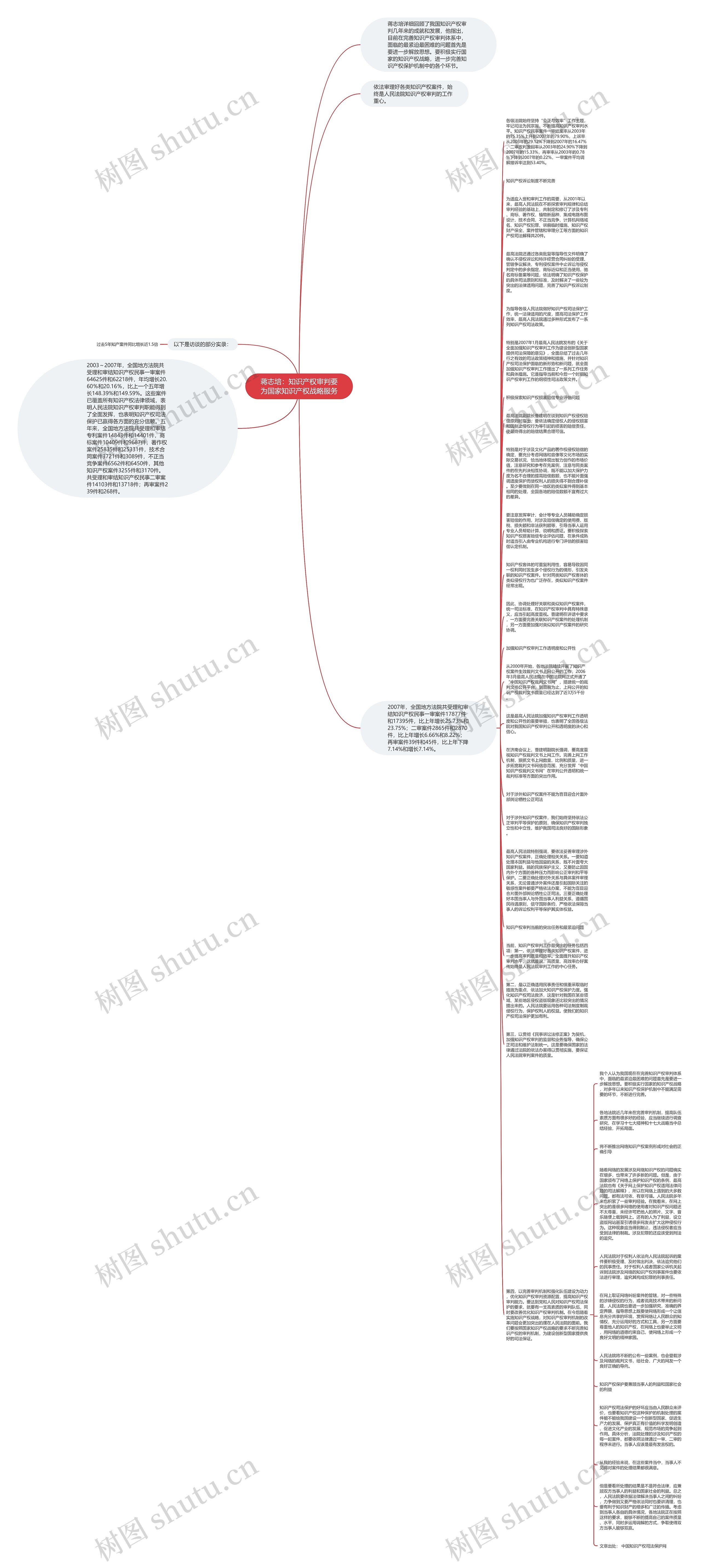 蒋志培：知识产权审判要为国家知识产权战略服务思维导图