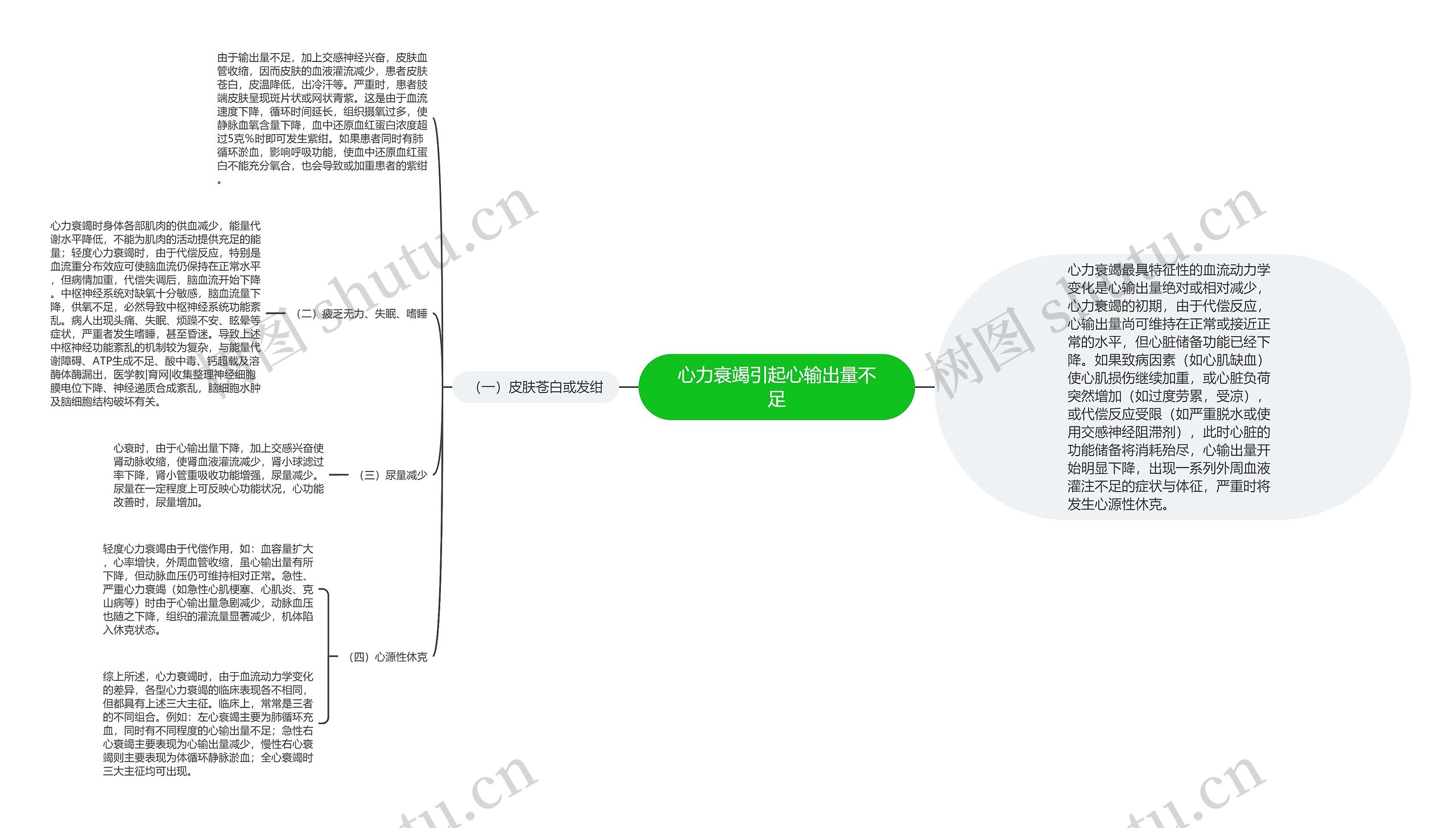 心力衰竭引起心输出量不足思维导图