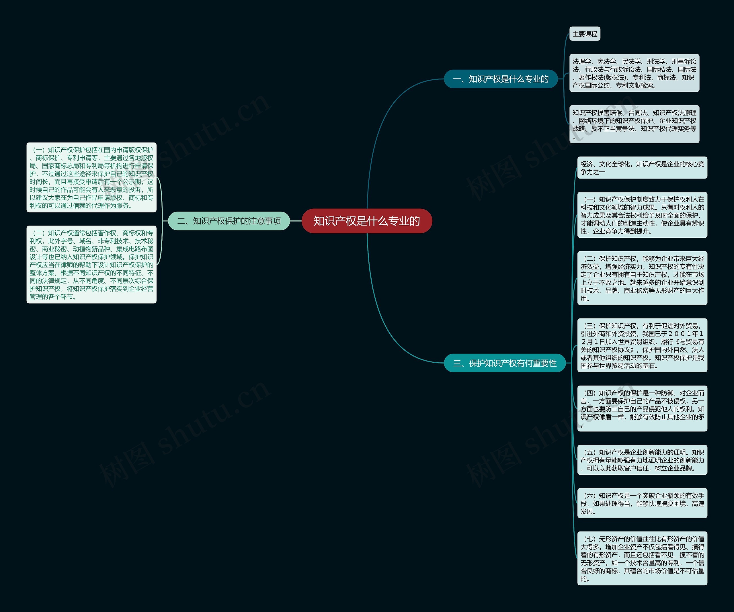 知识产权是什么专业的思维导图