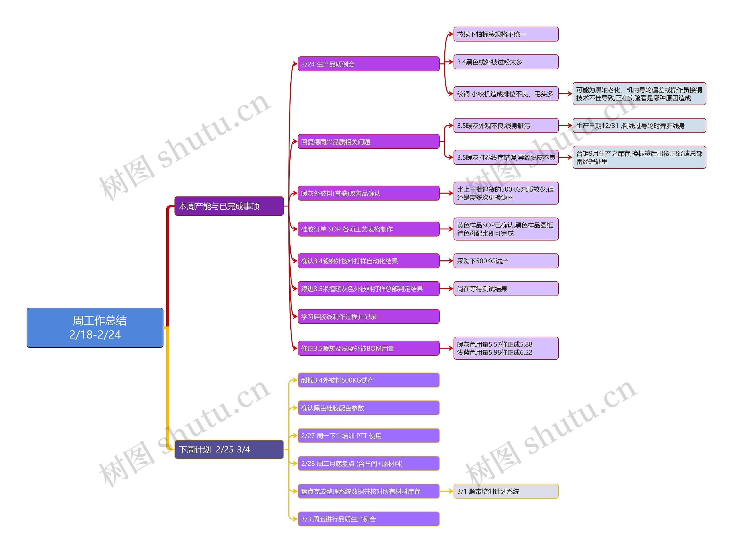 周工作总结2/18-2/24思维导图