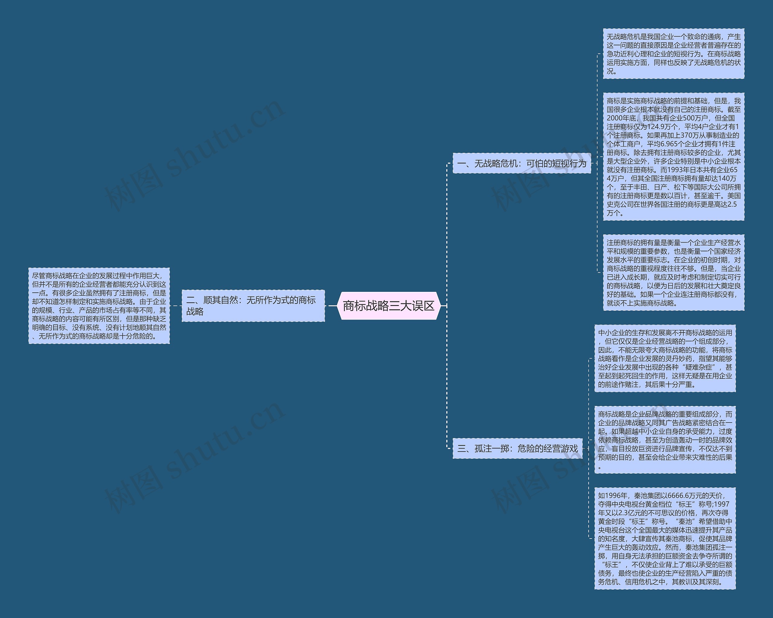 商标战略三大误区思维导图