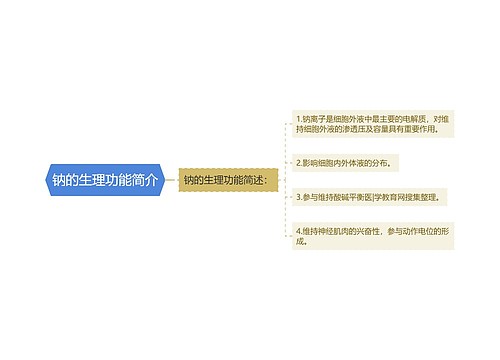 钠的生理功能简介