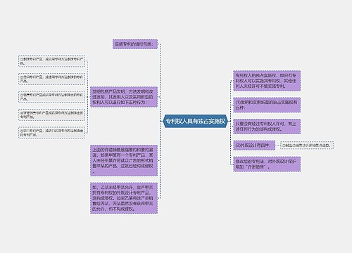 专利权人具有独占实施权