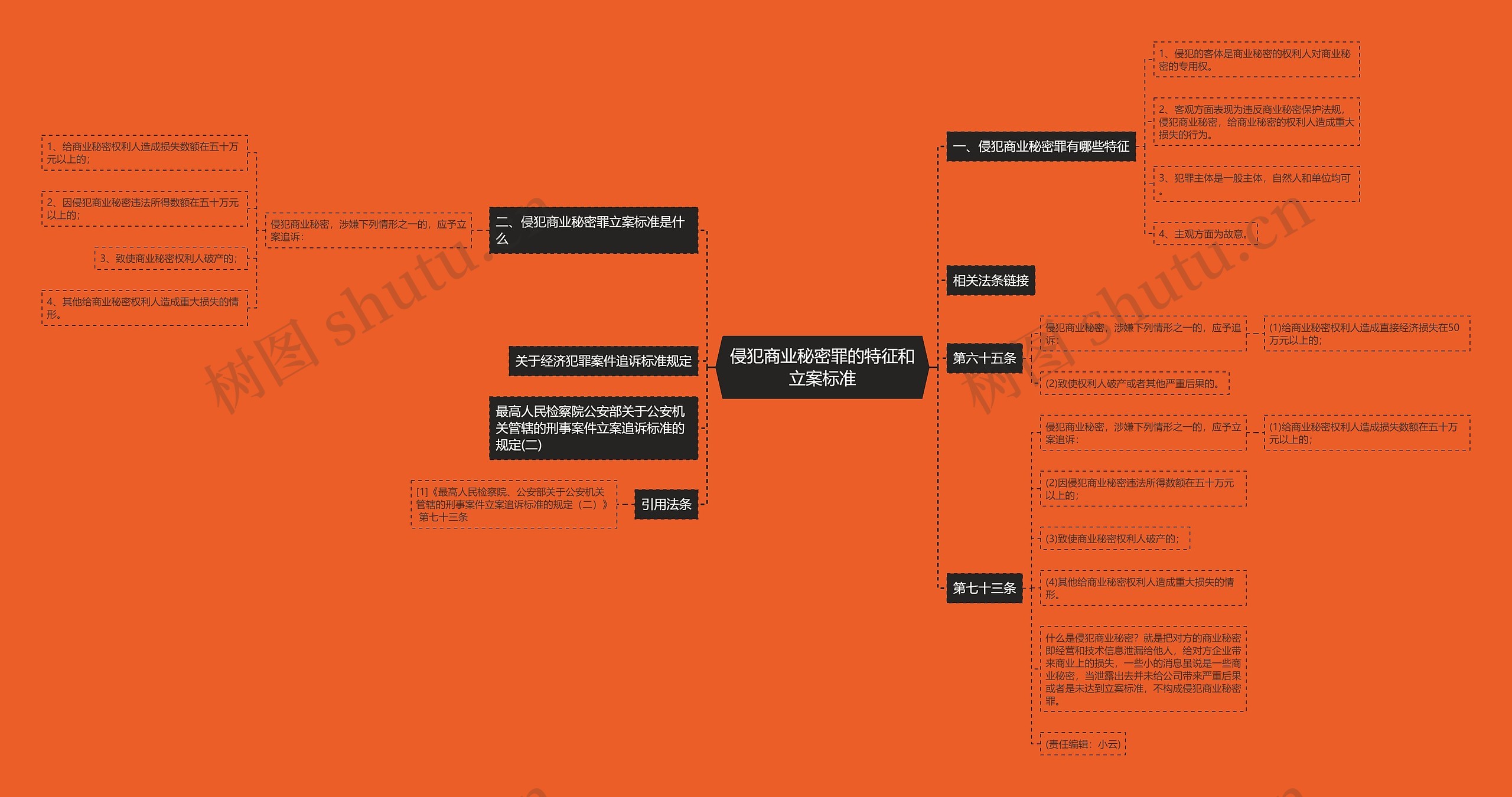 侵犯商业秘密罪的特征和立案标准思维导图