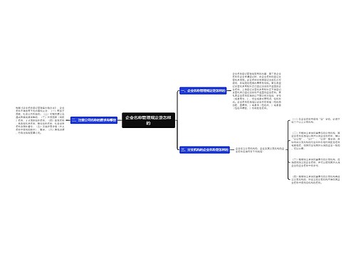 企业名称管理规定是怎样的