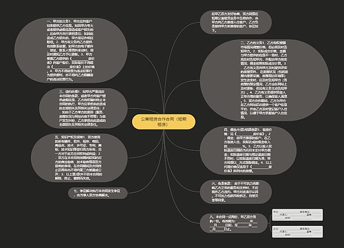 公寓租赁合作合同（短期租赁）