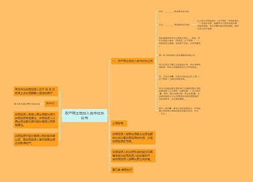 农户用土地加入合作社协议书