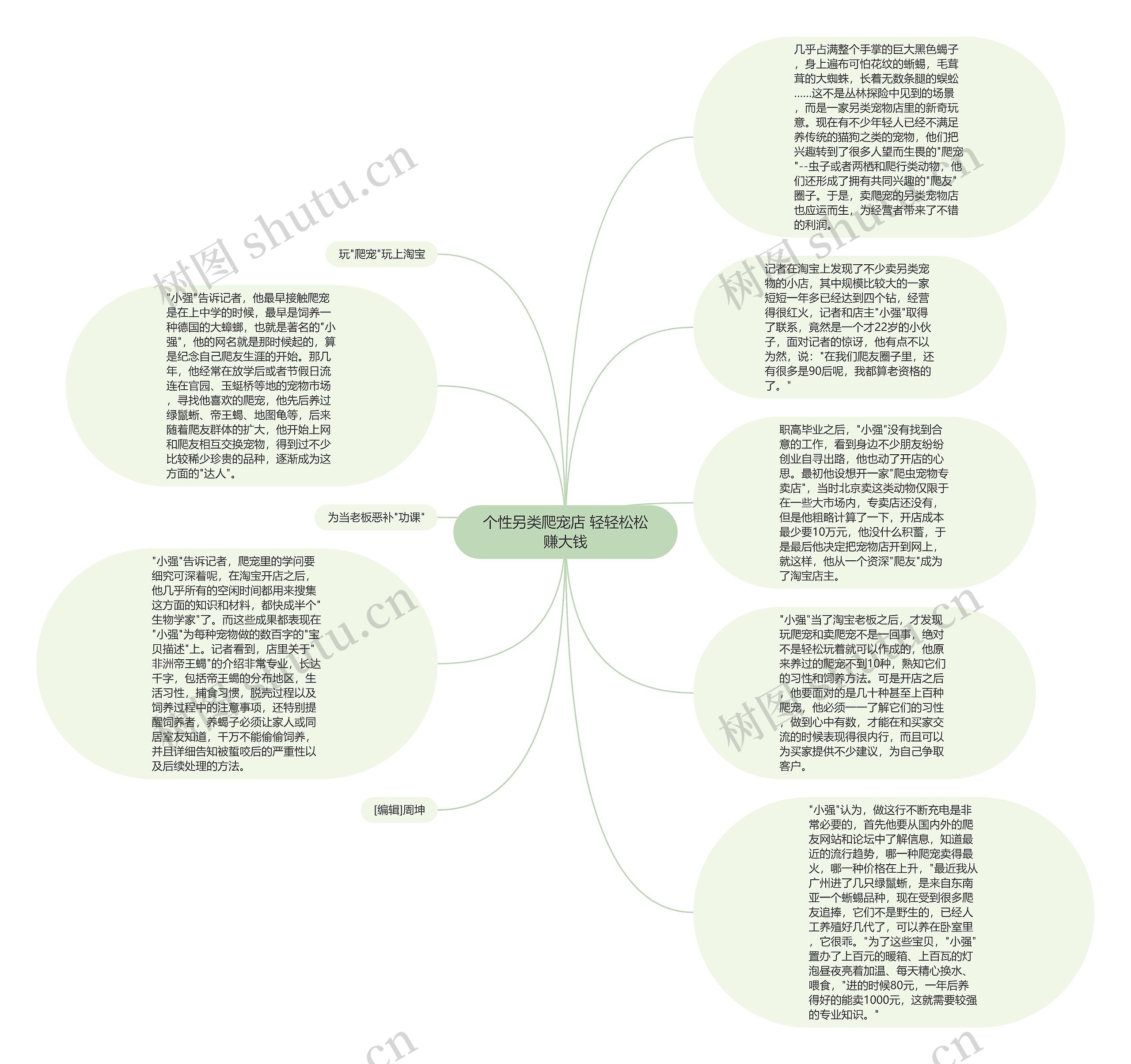 个性另类爬宠店 轻轻松松赚大钱思维导图