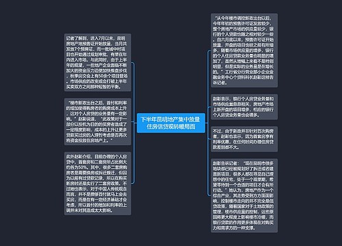 下半年昆明地产集中放量 住房信贷现转暖局面