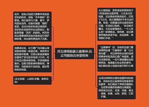 河北律师躲避三鹿事件:民众可能独自承受损失