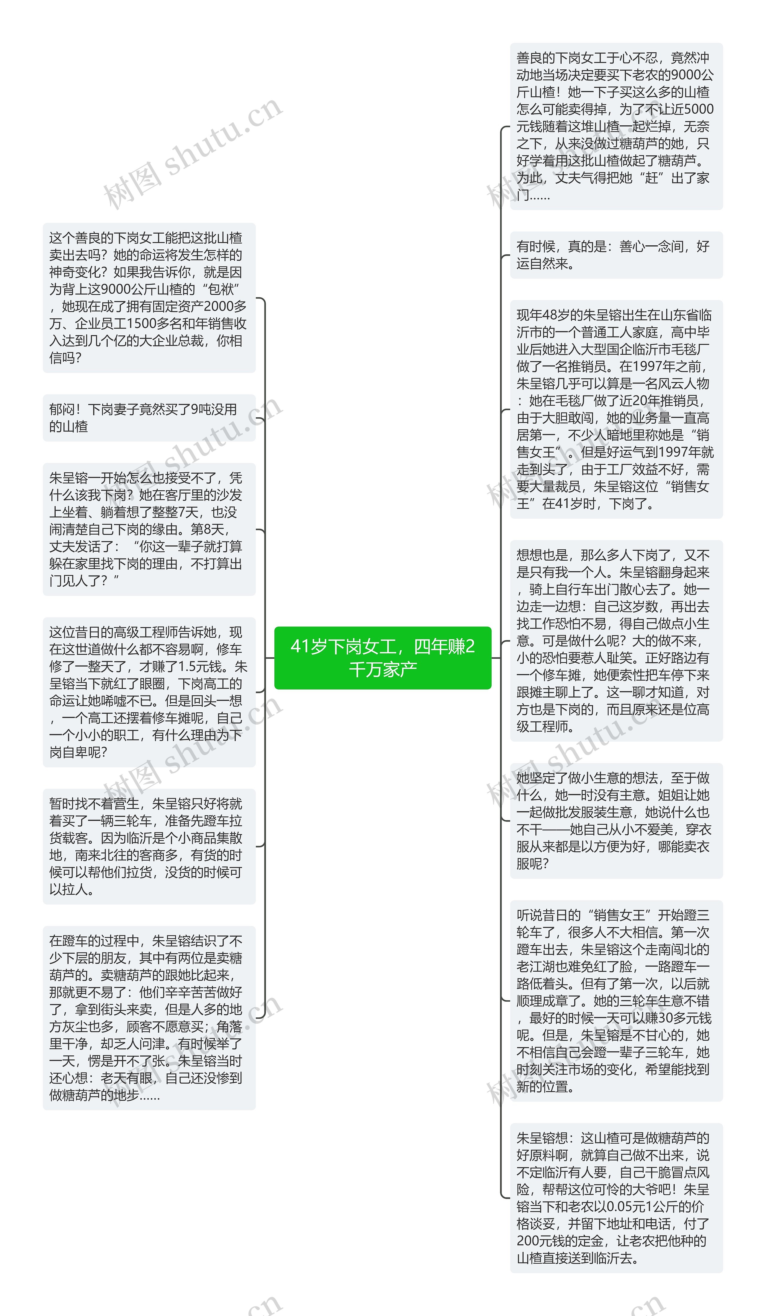 41岁下岗女工，四年赚2千万家产思维导图