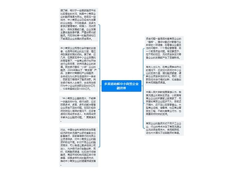 多渠道助解中小商贸企业融资难