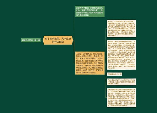 有了政府政策，大学生纷纷开店创业