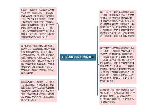 五次创业屡败屡战的经历