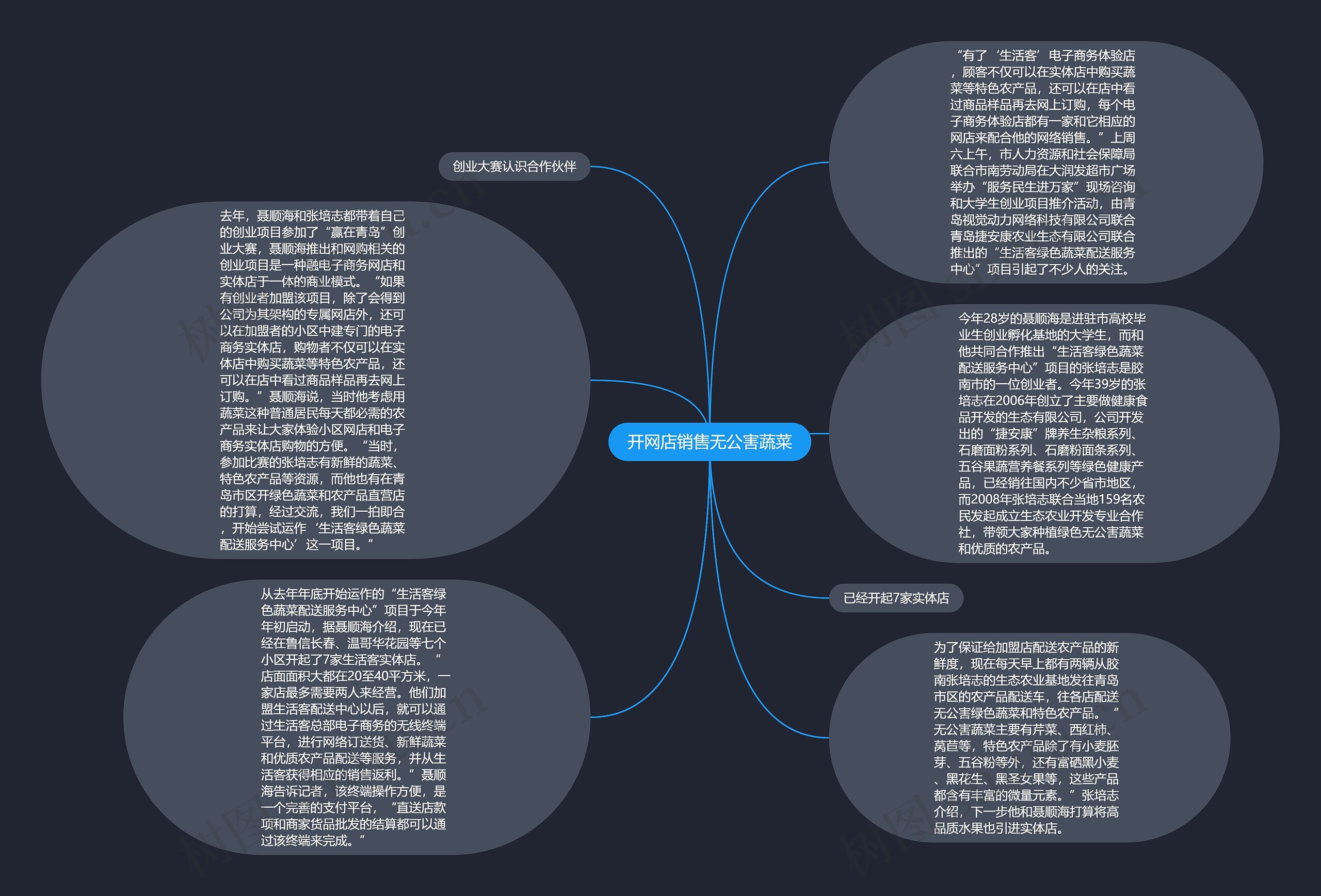 开网店销售无公害蔬菜思维导图