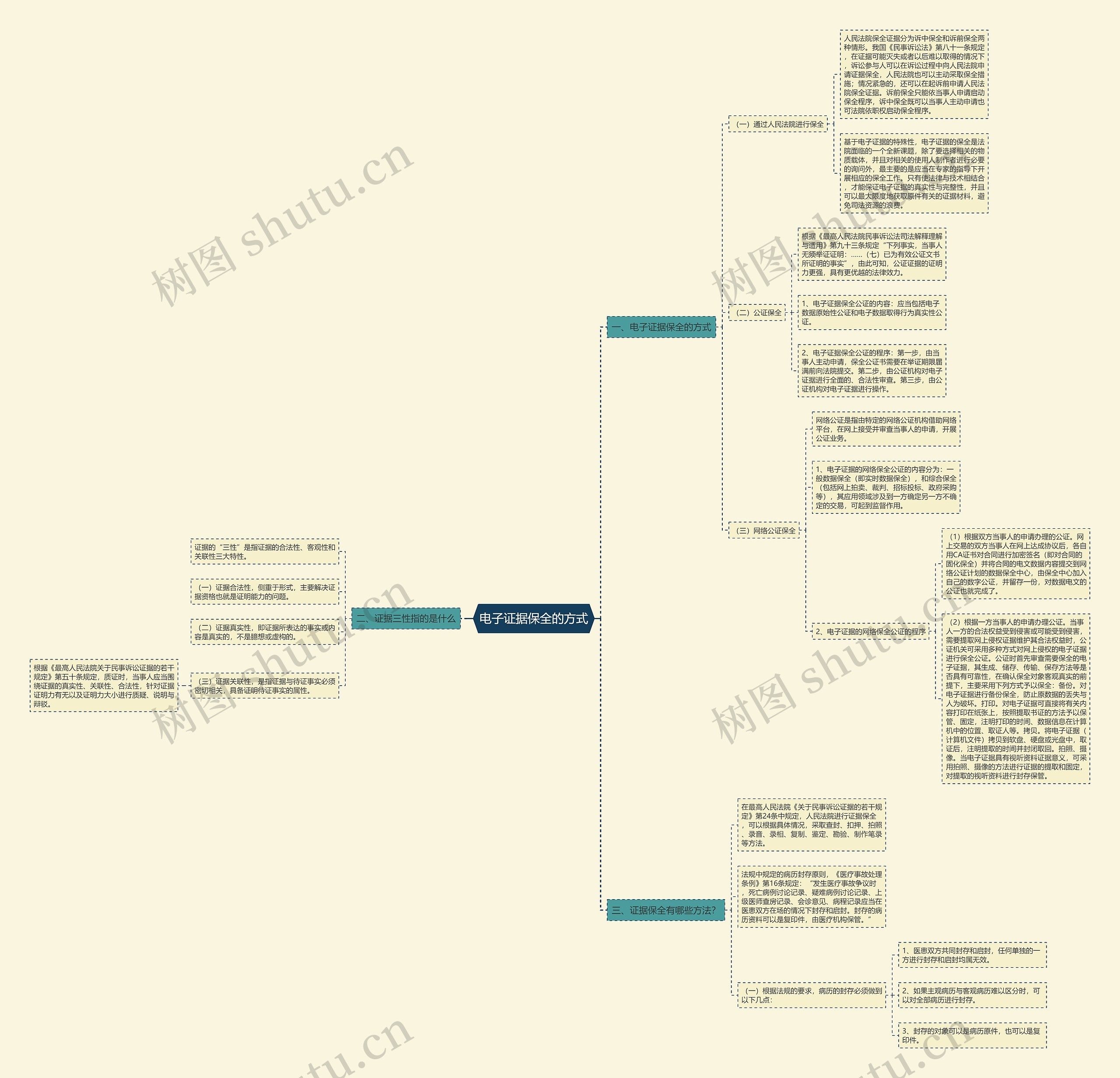 电子证据保全的方式思维导图