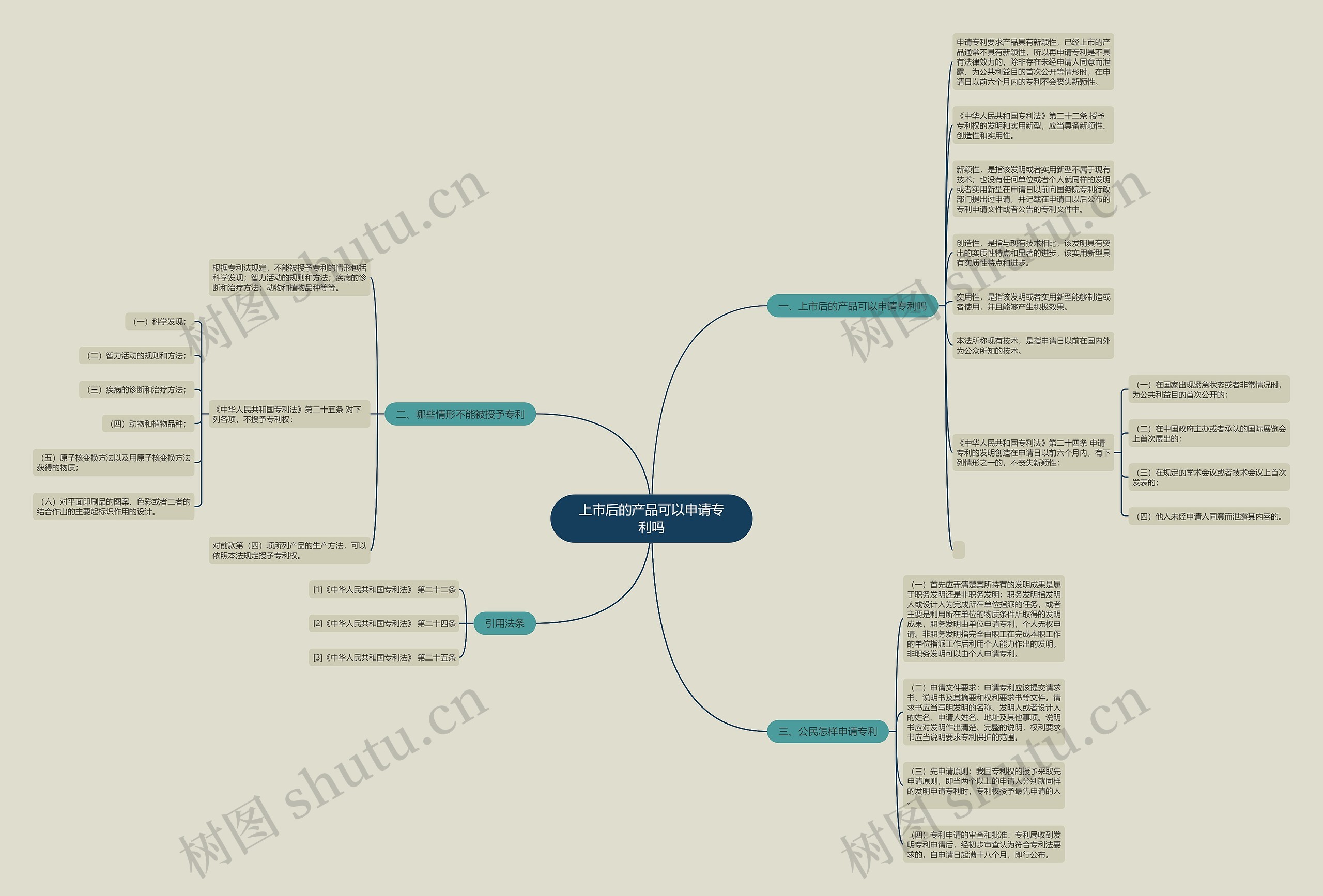 上市后的产品可以申请专利吗思维导图