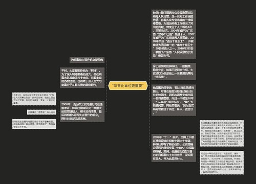 “荣誉比官位更重要”