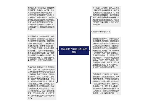 从商业炒作看医药招商的方向