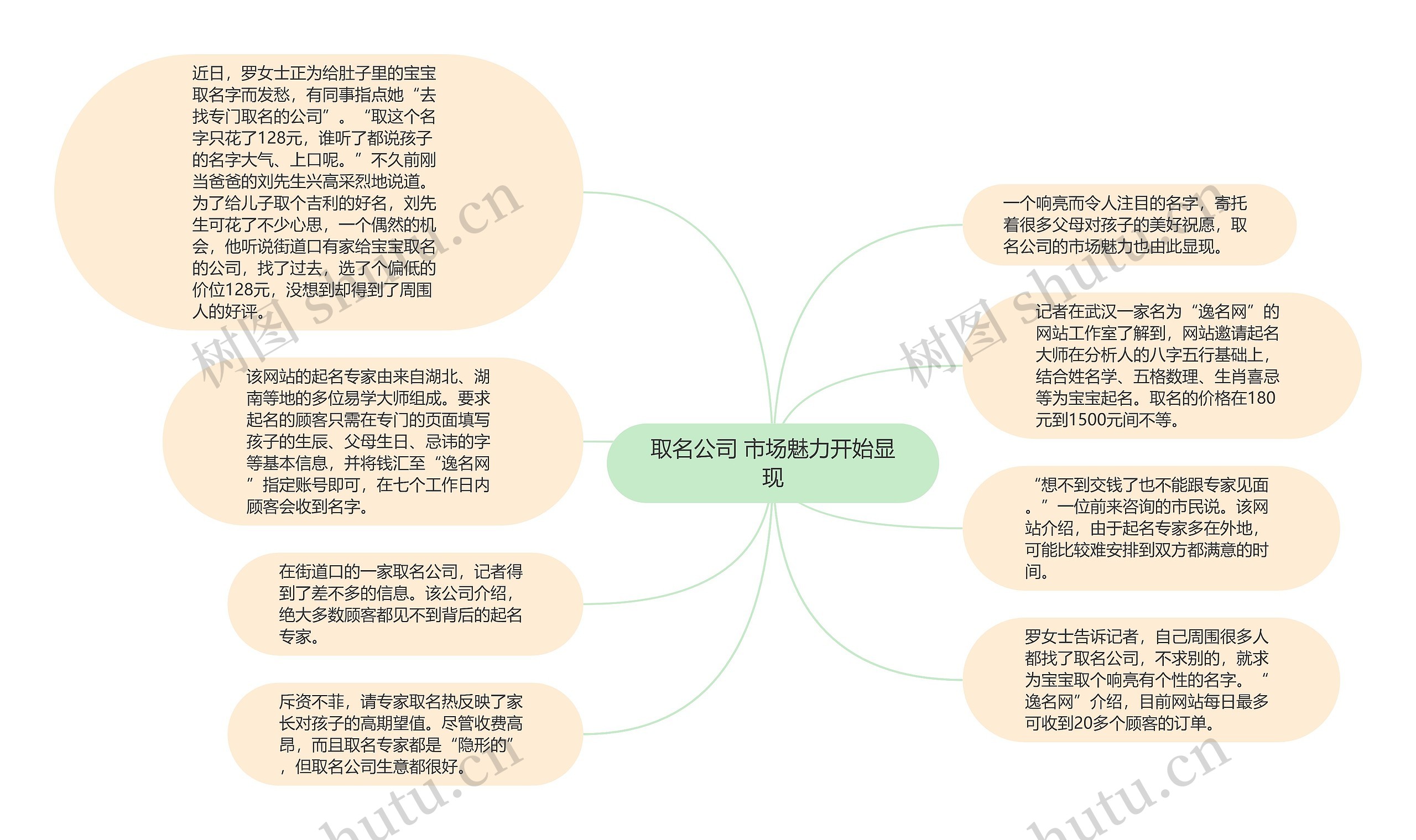 取名公司 市场魅力开始显现思维导图