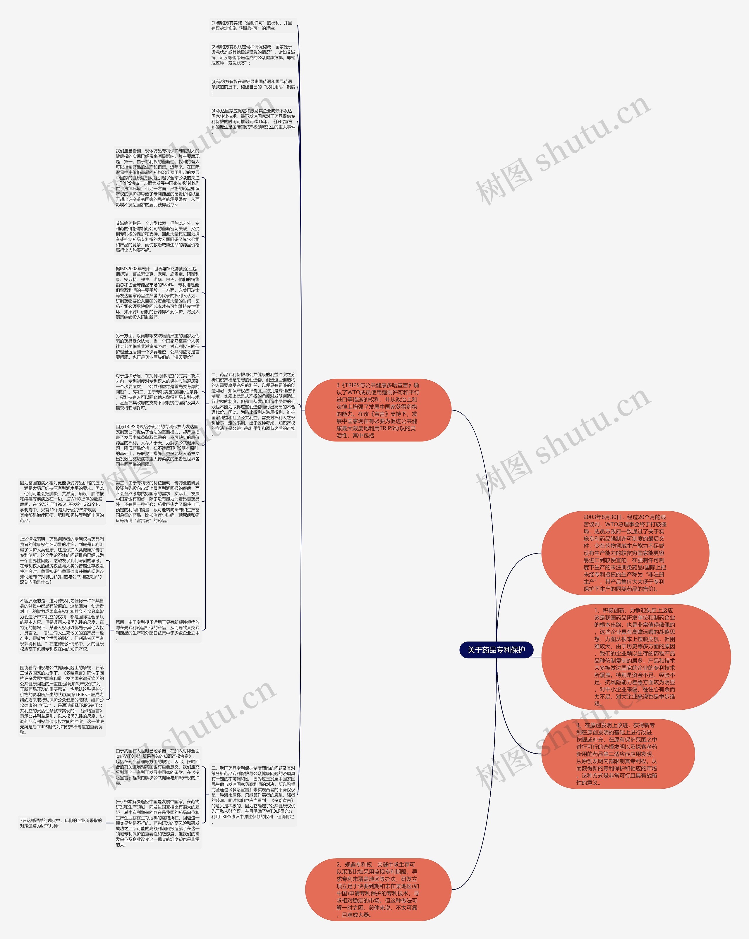关于药品专利保护思维导图