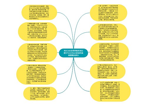 我认为在获得风险投资过程中TermSheet的谈判是最重要的部分