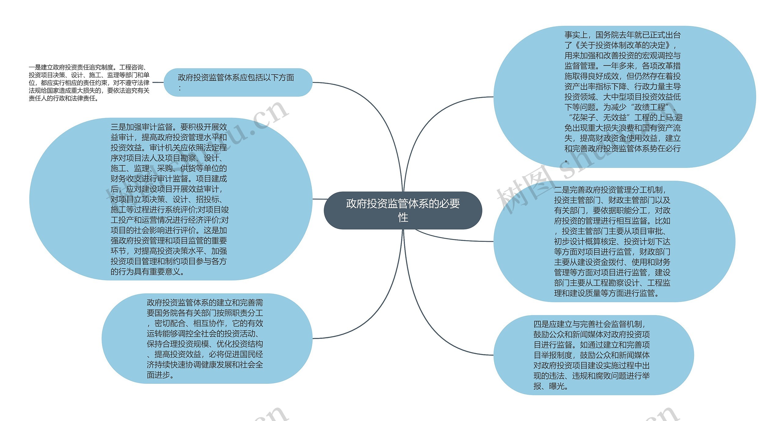 政府投资监管体系的必要性思维导图